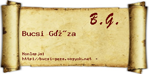Bucsi Géza névjegykártya