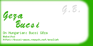 geza bucsi business card