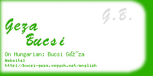geza bucsi business card